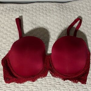 NWOT Victoria's Secret Dream Angels Red Lace Demi Bra Size 34DD